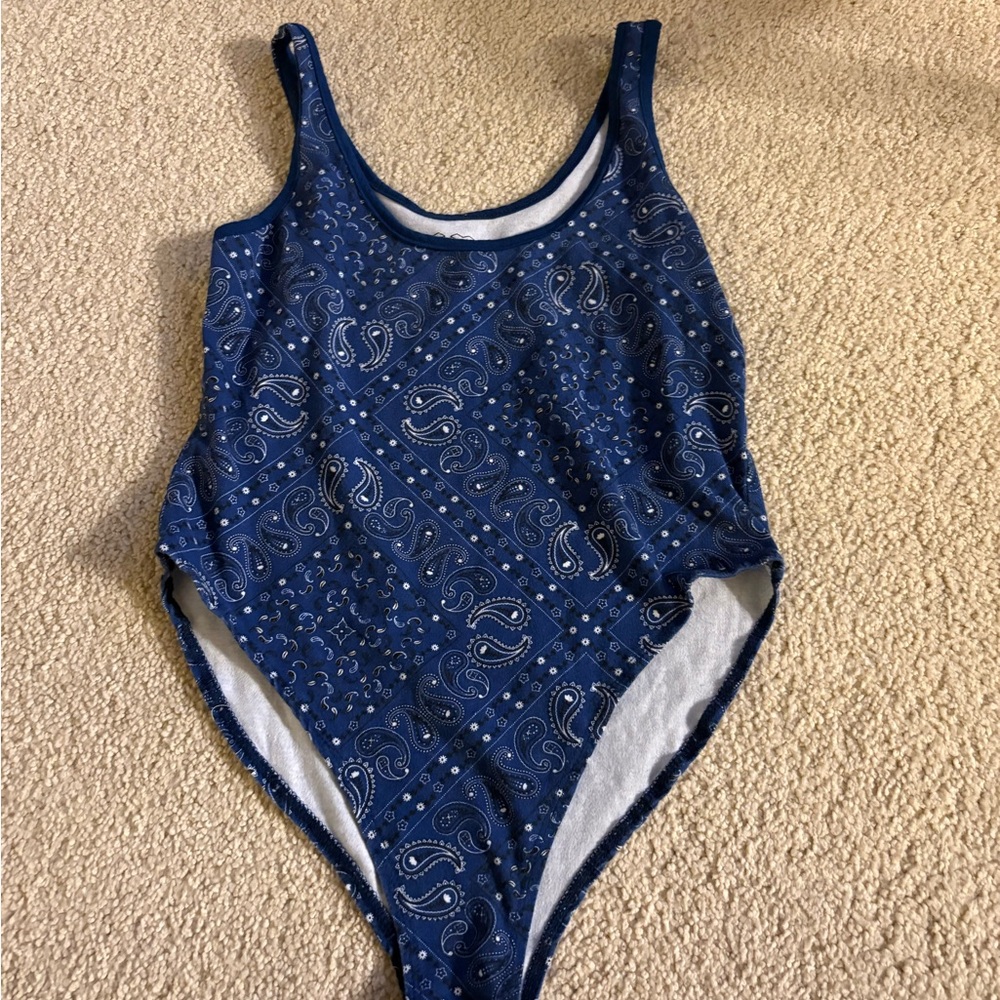 Blue Paisley One-Piece Bodysuit